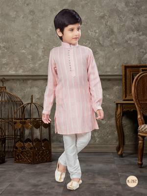 Off white soft cotton with thread & fancy botton kurta pajama set 1