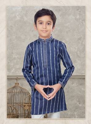 Off white soft cotton with thread  kurta pajama set 2