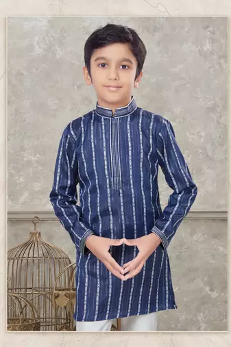 Off white soft cotton with thread  kurta pajama set