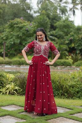 MAROON PREMIUM DESIGNER READYMADE GOWN COLLECTIONS 4