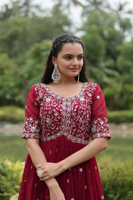 MAROON PREMIUM DESIGNER READYMADE GOWN COLLECTIONS 6