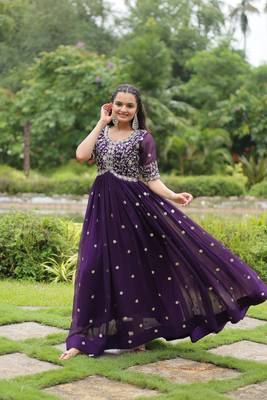 PURPLE  PREMIUM DESIGNER READYMADE GOWN COLLECTIONS 1