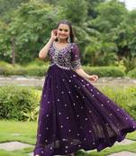 PURPLE  PREMIUM DESIGNER READYMADE GOWN COLLECTIONS