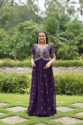 PURPLE  PREMIUM DESIGNER READYMADE GOWN COLLECTIONS 3