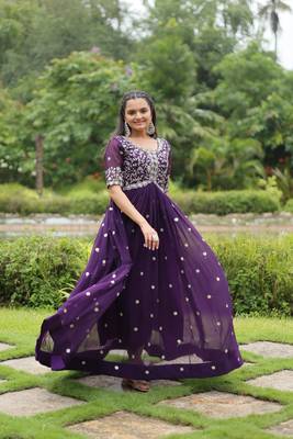 PURPLE  PREMIUM DESIGNER READYMADE GOWN COLLECTIONS 4