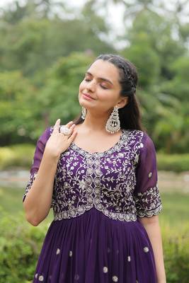 PURPLE  PREMIUM DESIGNER READYMADE GOWN COLLECTIONS 6