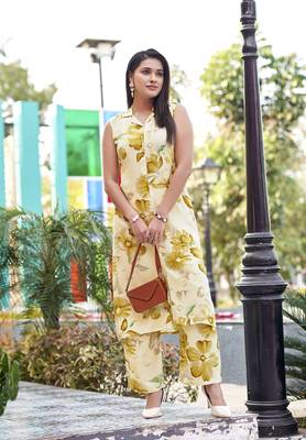Floral Printed Straight Kurta with Palazzo 1