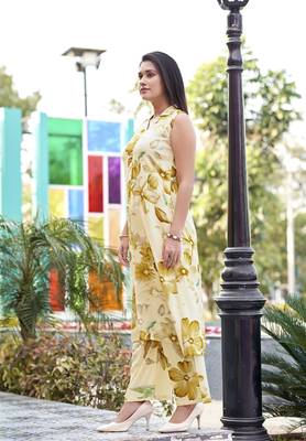 Floral Printed Straight Kurta with Palazzo 4