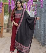 Women Modal Straight Kurta With Pant And Dupatta Suit Set