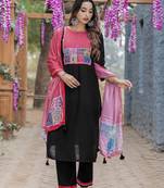 Women Modal Straight Kurta With Pant And Dupatta Suit Set