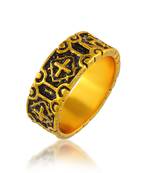 Brass antique gold christian jewellery finger ring challa