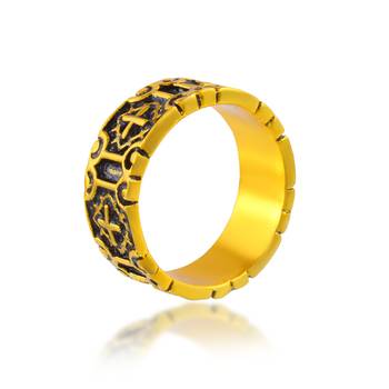 Brass antique gold christian jewellery finger ring challa 2