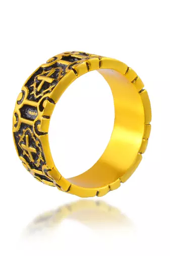 Brass antique gold christian jewellery finger ring challa