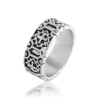 Dzine Trendz Antique Brass Silver Finger Ring 1