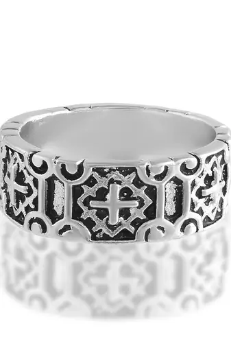 Dzine Trendz Antique Brass Silver Finger Ring
