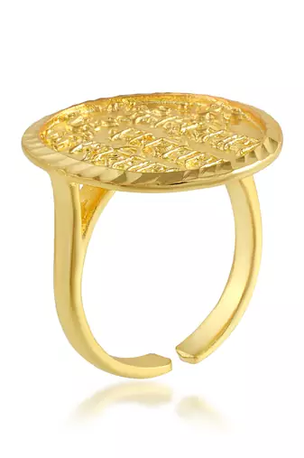 Brass gold hindu shiv adjustable finger ring spiritual temple jewellery