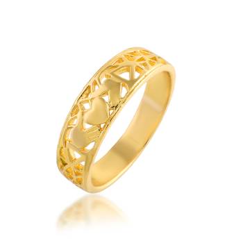 Brass gold heartshape challa finger ring 1