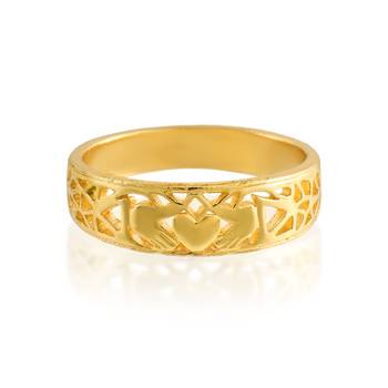 Brass gold heartshape challa finger ring 3