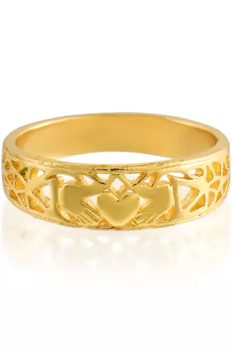 Brass gold heartshape challa finger ring