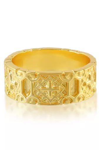 Brass gold christian jewellery finger ring challa