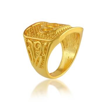Brass micron gold men wedding engagement fashion jewelley finger ring 2
