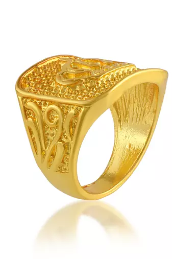 Brass micron gold men wedding engagement fashion jewelley finger ring