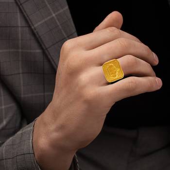 Brass micron gold men wedding engagement fashion jewelley finger ring 4