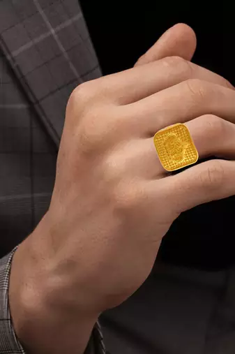 Brass micron gold men wedding engagement fashion jewelley finger ring