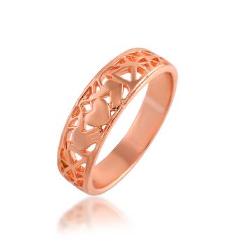 Brass rose gold heartshape design love valentine jewellery finger ring challa 1