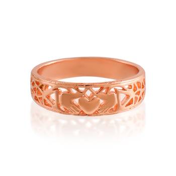 Brass rose gold heartshape design love valentine jewellery finger ring challa 3