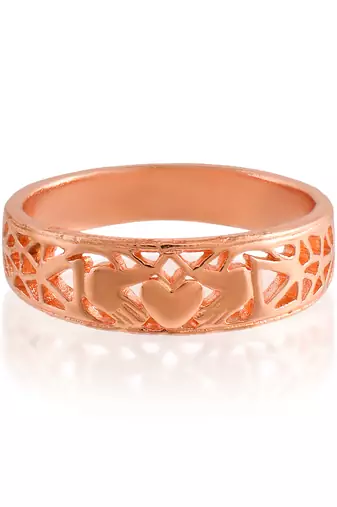 Brass rose gold heartshape design love valentine jewellery finger ring challa