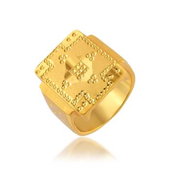 Brass gold men wedding engagement finger ring 1
