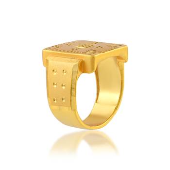 Brass gold men wedding engagement finger ring 2