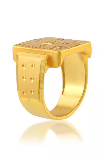 Brass gold men wedding engagement finger ring