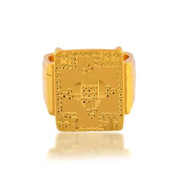 Brass gold men wedding engagement finger ring 3