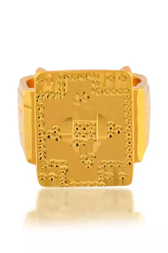 Brass gold men wedding engagement finger ring