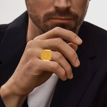 Brass gold men wedding engagement finger ring 4