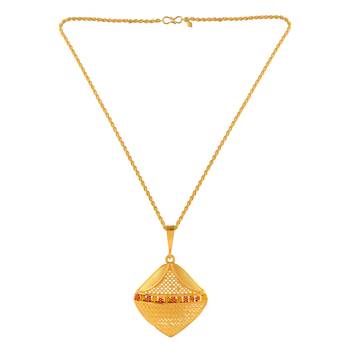 Brass gold traditional pendant set women 2