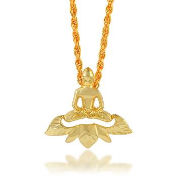 Brass gold plated jain padamprabhu bhagwan chain pendant men women 1