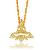 Brass gold plated jain padamprabhu bhagwan chain pendant men women