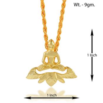 Brass gold plated jain padamprabhu bhagwan chain pendant men women 3
