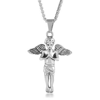 dzine trendz angel pendant silver plated brass 1