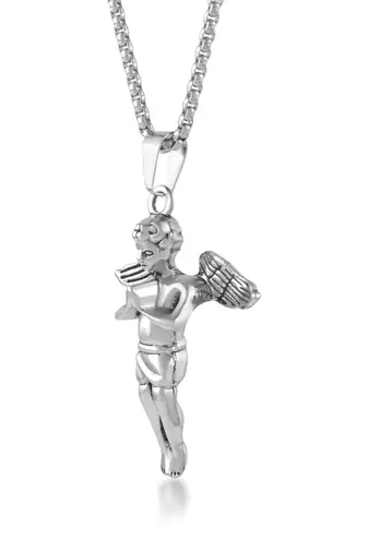 dzine trendz angel pendant silver plated brass