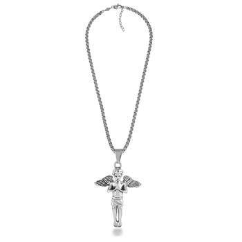 dzine trendz angel pendant silver plated brass 3