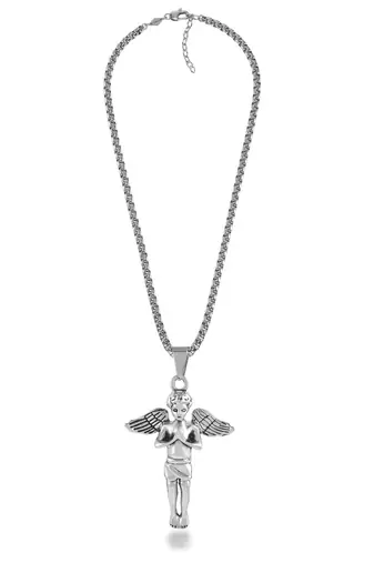dzine trendz angel pendant silver plated brass