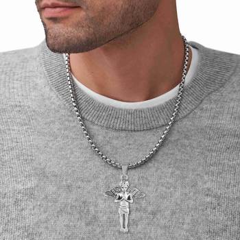 dzine trendz angel pendant silver plated brass 4