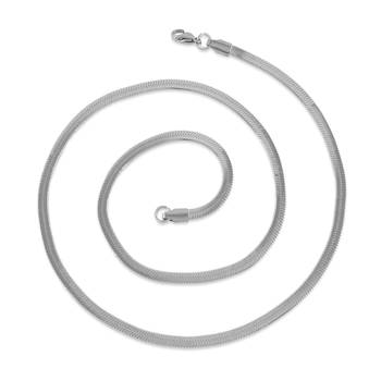 Stainless steel silver plated flat snake chain 1