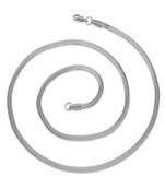 Stainless steel silver plated flat snake chain