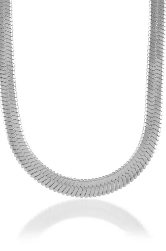 Stainless steel silver plated flat snake chain