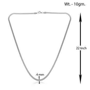 Stainless steel silver plated flat snake chain 3